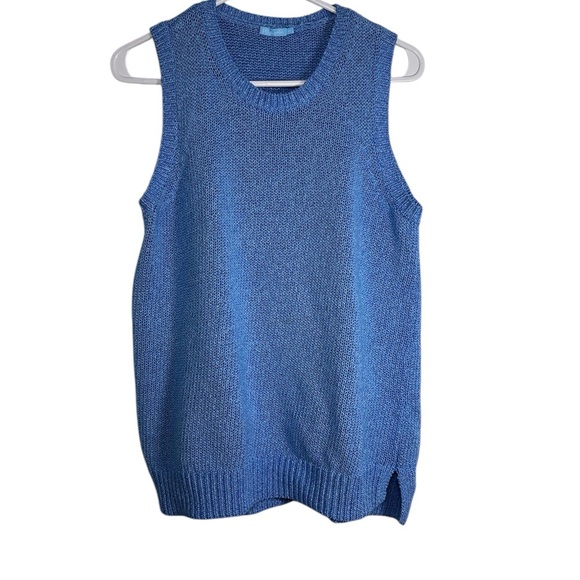 J. McLaughlin Blue Sleeveless Knit Sweater Vest M - Picture 1 of 6